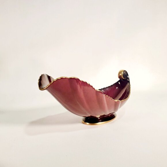 Vintage Carlton Ware 'Rouge Royal' Gravy / Sauce Boat – 1940s, Red & Gold - Picture 5 of 10